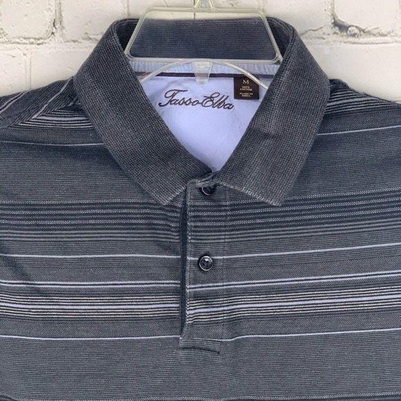 Euc-tasso Elba Pattern, Textured, Striped, Short Sleeve, Golf Polo Shirt MD - Picture 5 of 8